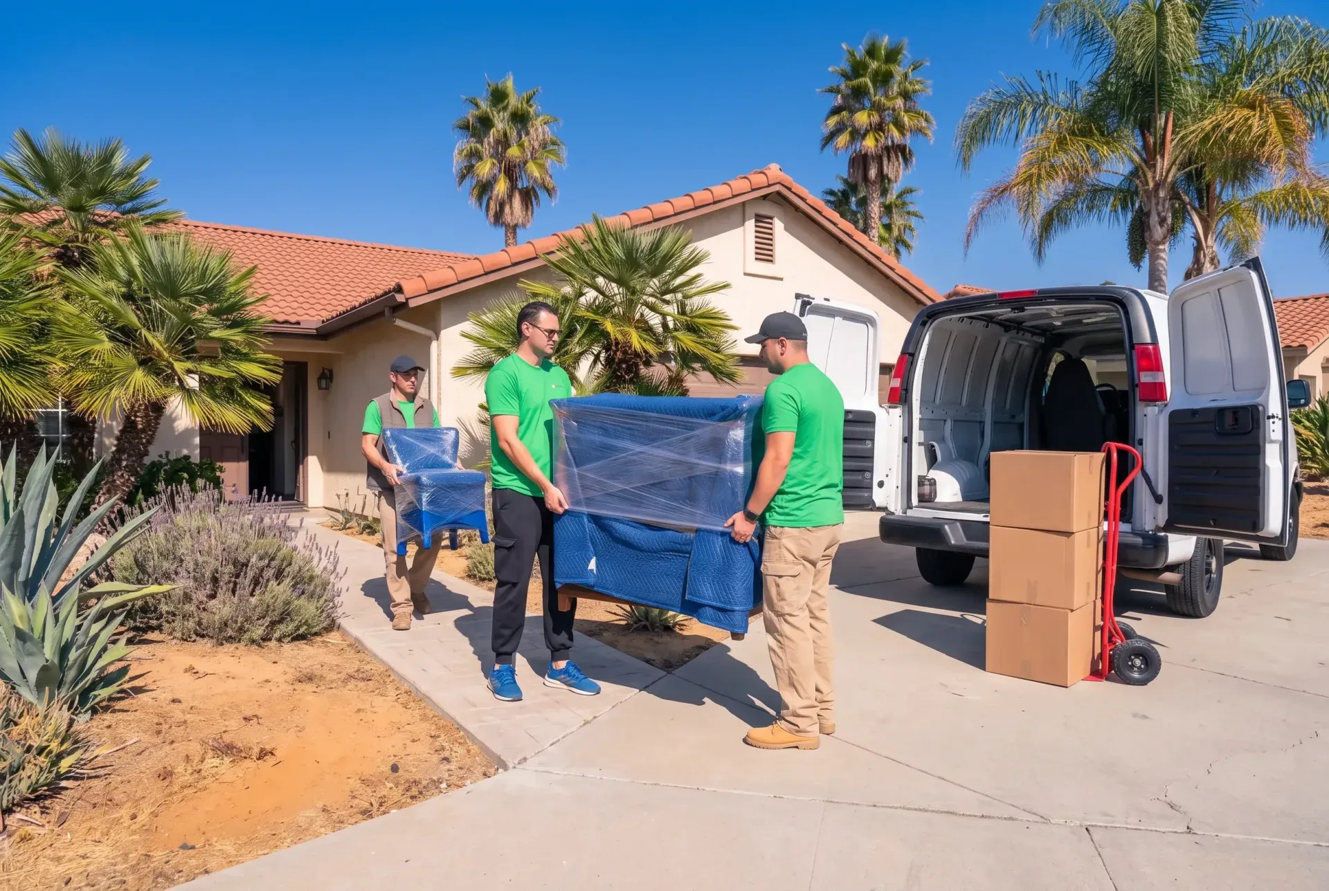 Contents pack-out crew in Alpine