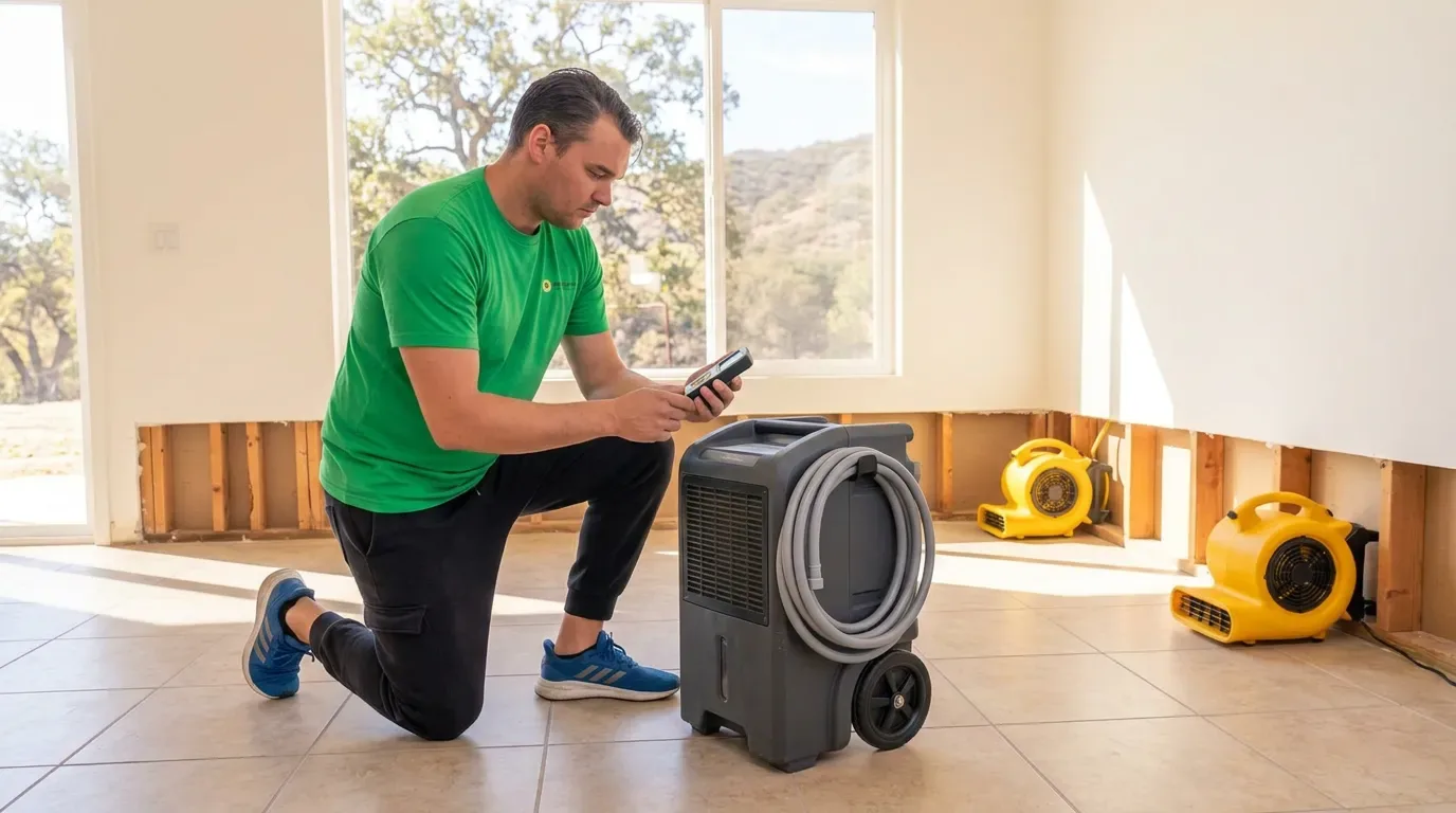 Commercial dehumidifier in an Alpine home